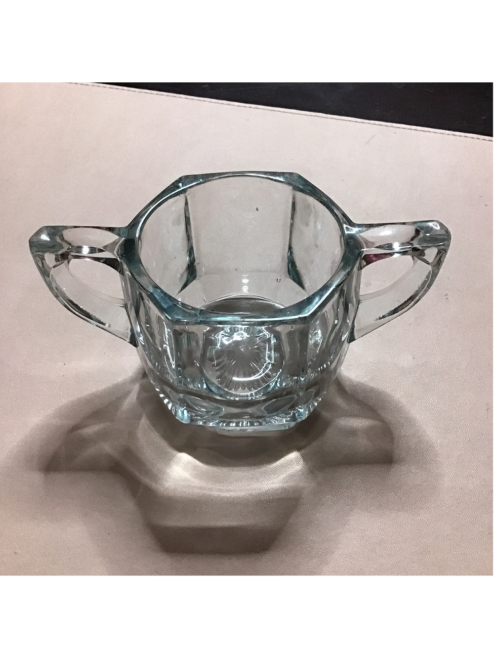 Clear Glass Serveware Sugar Bowl With Handles